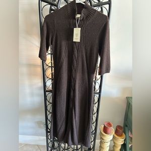 Kinross Cashmere dress. Cable knot. Brown. Size s nwt